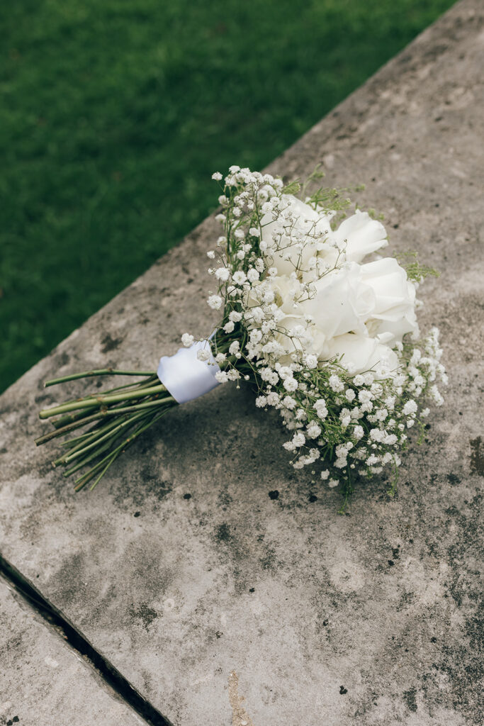 Flowers placed on sidewalk in Downtown Memphis