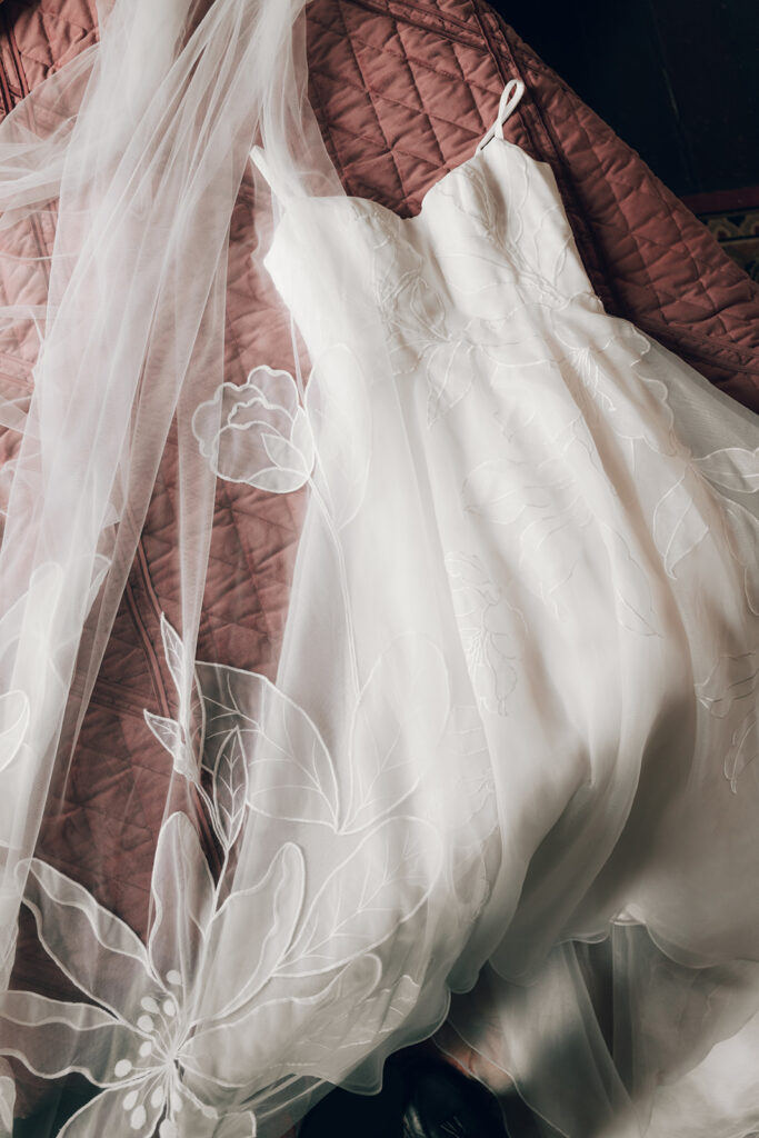 Wedding dress at Heartwood Hall in Rossville, TN