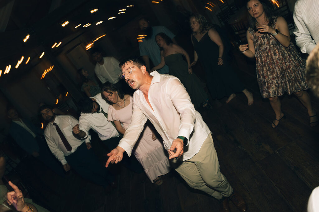 Dancing man at Heartwood Hall wedding in Rossville, TN