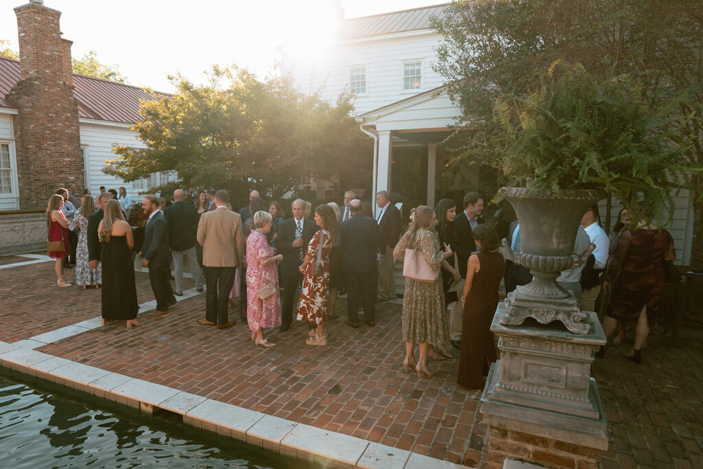 Cocktail hour at Heartwood Hall wedding